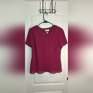 Talbots/  size 16 / purple/ short-sleeved blouse with neck
